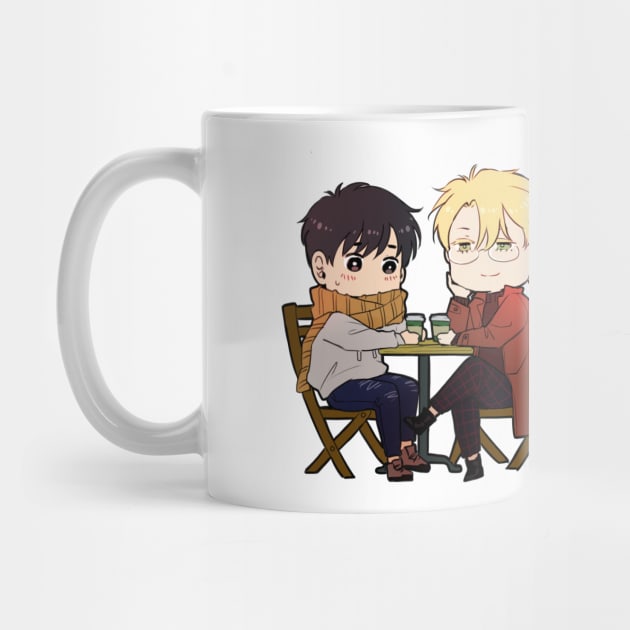 Banana Fish - Chibi Ash and Eiji at the Cafe by MykaAndSalmon